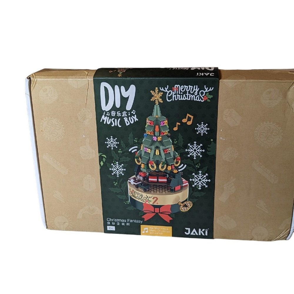 JAKI 360pcs Merry Christmas Tree Building Block Kits DIY Music Box for Kids 8+